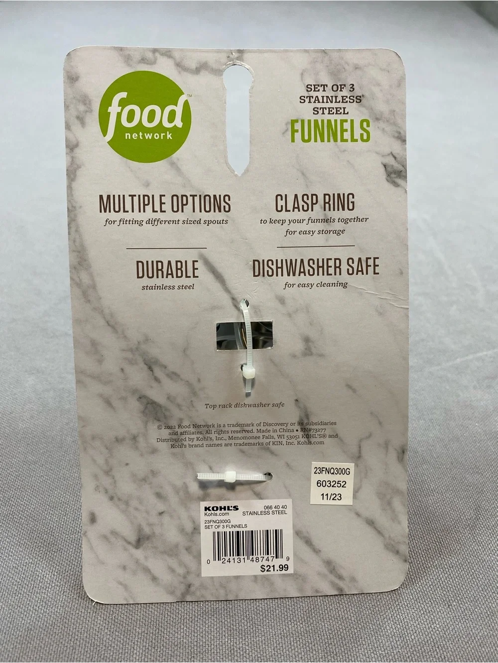 Food Network Stainless Steel Funnel Set